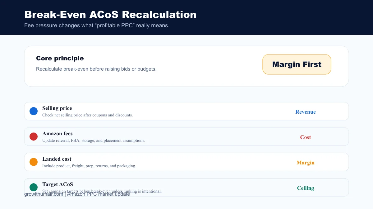 Break-Even ACoS Recalculation